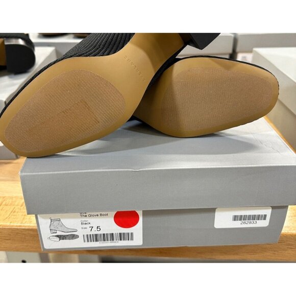 Everlane The Glove Boot in Black size 7.5 Women's Stretch Rib Knit Ankle Bootie - Picture 9 of 9